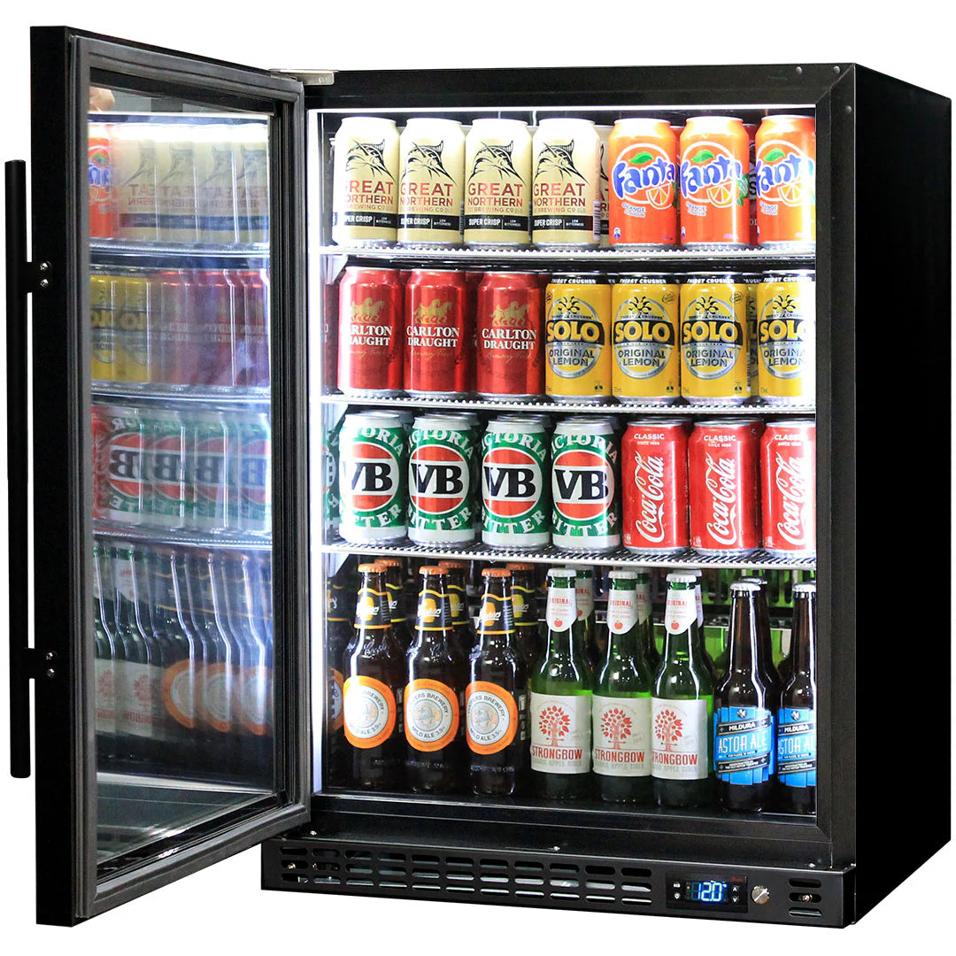 Schmick Quiet Running Front Venting Under Bench Triple Glazed Glass Door Bar Fridge - Model SK156L-B