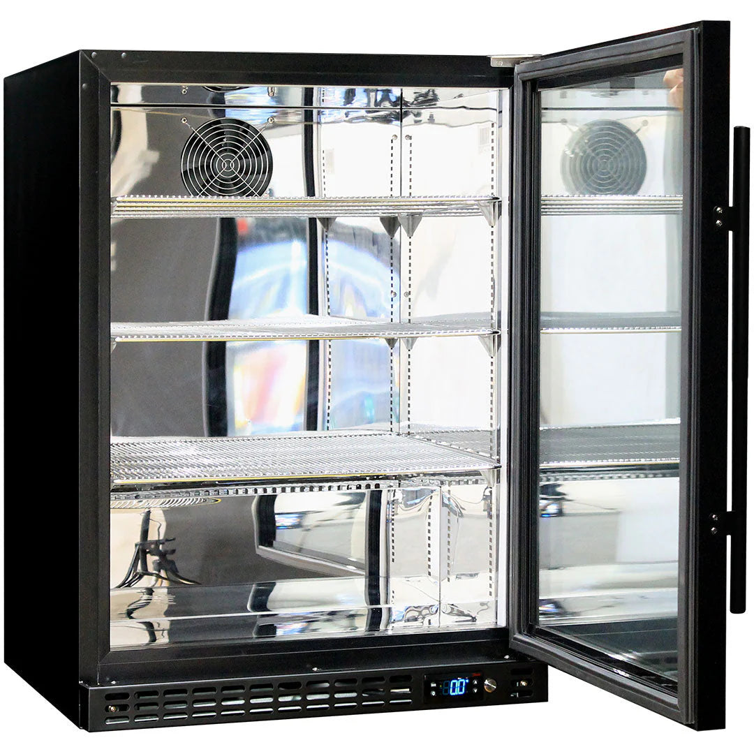 Schmick Quiet Running Front Venting Under Bench Triple Glazed Glass Door Bar Fridge - Model SK156R-B