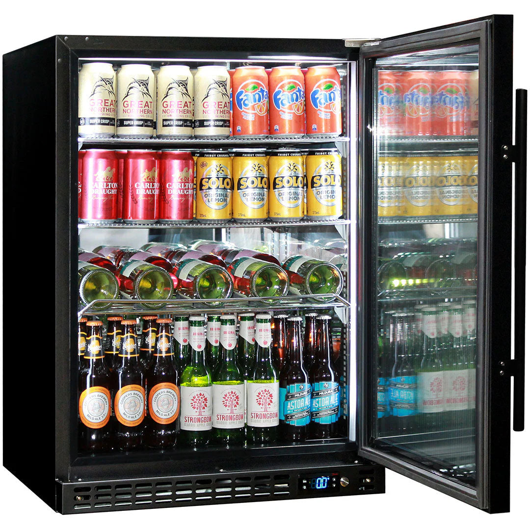 Schmick Quiet Running Front Venting Under Bench Triple Glazed Glass Door Bar Fridge - Model SK156R-B