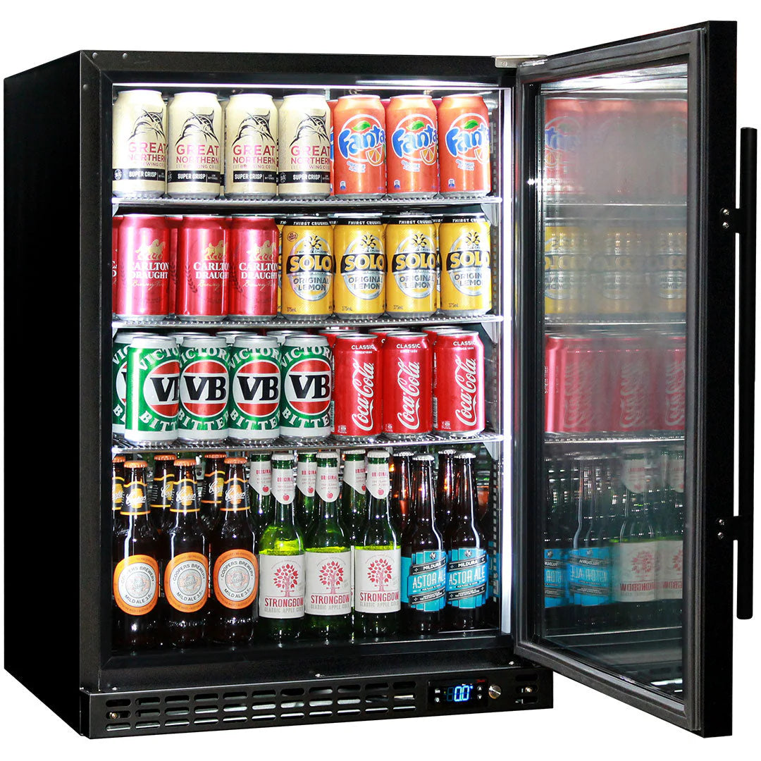 Schmick Quiet Running Front Venting Under Bench Triple Glazed Glass Door Bar Fridge - Model SK156R-B