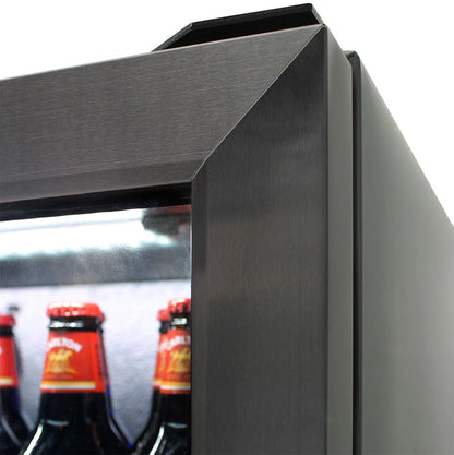 Schmick 304 Stainless Steel Bar Fridge Tropical Rated With Heated Glass and Triple Glazing Model SK118L-SS