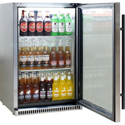 Schmick 304 Stainless Steel Bar Fridge Tropical Rated With Heated Glass and Triple Glazing 1 Door Model SK118R-SS
