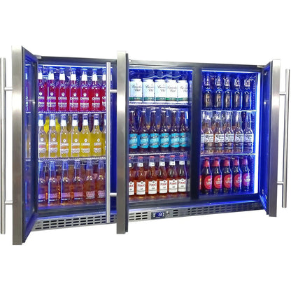Schmick 3 Door Quiet Running Solid Stainless Steel Door Bar Fridge Model SK386-SD