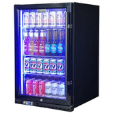 Schmick Black Quiet Front Venting Under Bench Heated Glass Door Bar Fridge Model SK146L-B-HD (ON BACK ORDER END SEPT)