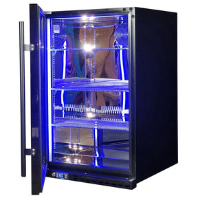 Schmick Black Quiet Front Venting Under Bench Heated Glass Door Bar Fridge Model SK146L-B-HD (ON BACK ORDER END SEPT)