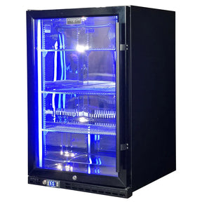 Schmick Black Quiet Front Venting Under Bench Heated Glass Door Bar Fridge Model SK146L-B-HD (ON BACK ORDER END SEPT)