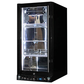 Schmick Black Quiet Running Front Venting Under Bench Heated Glass Door Bar Fridge Model SK92L-B-HD