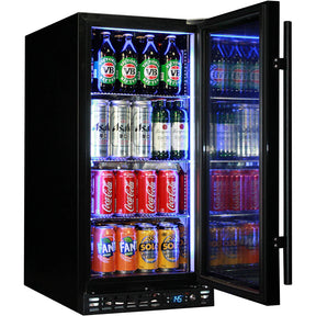 Schmick Black Quiet Running Front Venting Under Bench Heated Glass Door Bar Fridge Model SK92R-B-HD