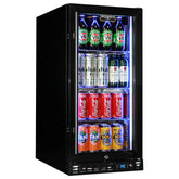 Schmick Black Quiet Running Front Venting Under Bench Heated Glass Door Bar Fridge Model SK92R-B-HD