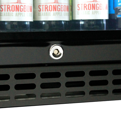 Schmick Black Quiet Running Front Venting Under Bench Triple Glazed 2 Door Bar Fridge Model SK245-B