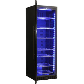 Schmick Black Upright Glass Door Drinks Refrigerator Model BD425B-B Left Hinged