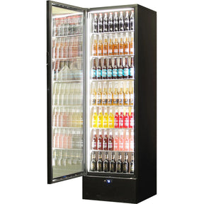 Schmick Classy Upright Heated Glass 1 Door Bar Fridge - Model SK422L-B-HD (ON BACK ORDER END AUG 2024)