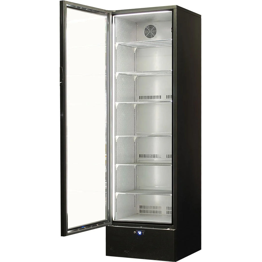 Schmick Classy Upright Heated Glass 1 Door Bar Fridge - Model SK422L-B-HD (ON BACK ORDER END AUG 2024)