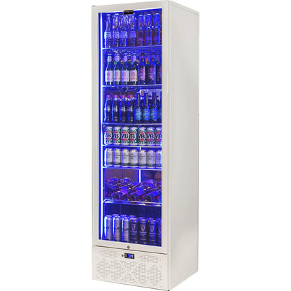 Schmick Classy White Upright Heated Glass 1 Door Bar Fridge - Model SK422L-W-HD (ON BACK ORDER FOR LATE AUGUST 2024)