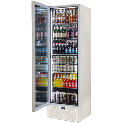 Schmick Classy White Upright Heated Glass 1 Door Bar Fridge - Model SK422L-W-HD (ON BACK ORDER FOR LATE AUGUST 2024)