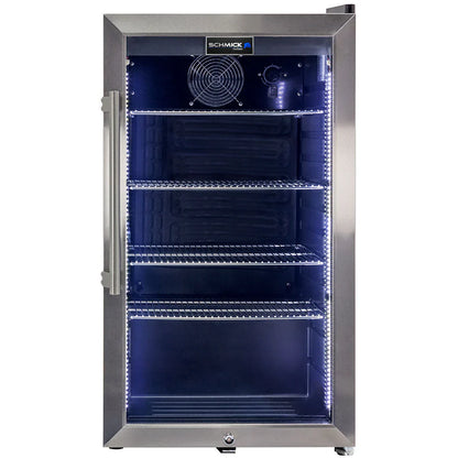 Schmick Outdoor Triple Glazed Alfresco Bar Fridge With Led Strip Lights. Lock and LOW E Glass. Indoor use also perfect! - Model HUS-SC88-SS [ON BACKORDER FOR LATE APRIL]