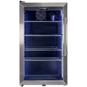 Schmick Outdoor Triple Glazed Alfresco Bar Fridge With Led Strip Lights. Lock and LOW E Glass. Indoor use also perfect! - Model HUS-SC88L-SS