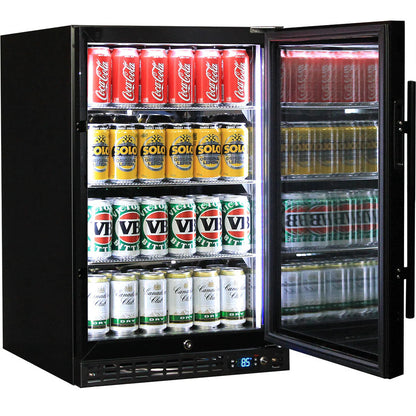 Schmick Quiet Running Front Venting Under Bench Glass Door Bar Fridge - Model SK116L-B