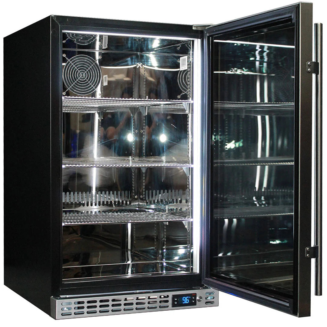 Schmick Quiet Running Front Venting Under Bench Glass Door Bar Fridge Heated Glass Model SK126R-HD