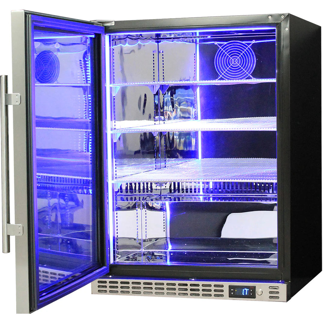 Schmick Quiet Running Front Venting Under Bench Glass Door Bar Fridge Heated Glass Model SK156L-HD