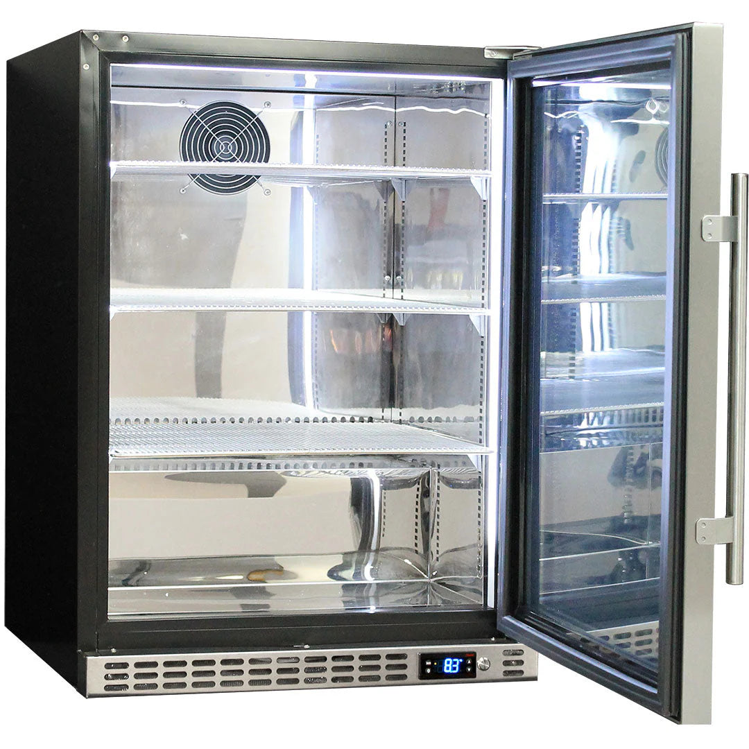 Schmick Quiet Running Front Venting Under Bench Glass Door Bar Fridge Heated Glass Model SK156R-HD