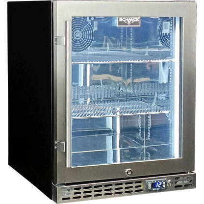 Schmick Quiet Running Front Venting Under Bench Heated Glass Door Bar Fridge Model SK86R-HD