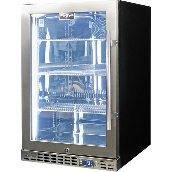 Schmick Quiet Running Front Venting Under Bench Heated Glass Door Bar Fridge Model SK116L-HD