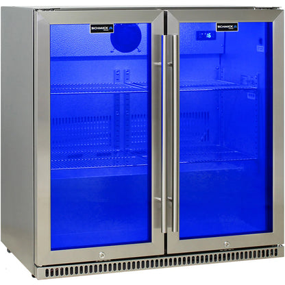 Schmick Stainless Bar Fridge 2 Door With Heated Glass and Triple Glazing Model SK190-SS