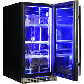Schmick Stainless Quiet Running Front Venting Under Bench Heated Glass Door Bar Fridge Model SK92R-HD