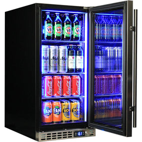 Schmick Stainless Quiet Running Front Venting Under Bench Heated Glass Door Bar Fridge Model SK92R-HD