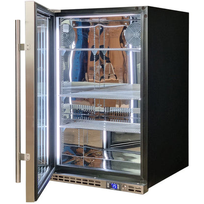Schmick Stainless Steel Quiet Front Venting Under Bench Heated Glass Door Bar Fridge Model SK146L-HD 2Yrs Parts/Labour / Add 2 x Wine Shelves (+$45.00)