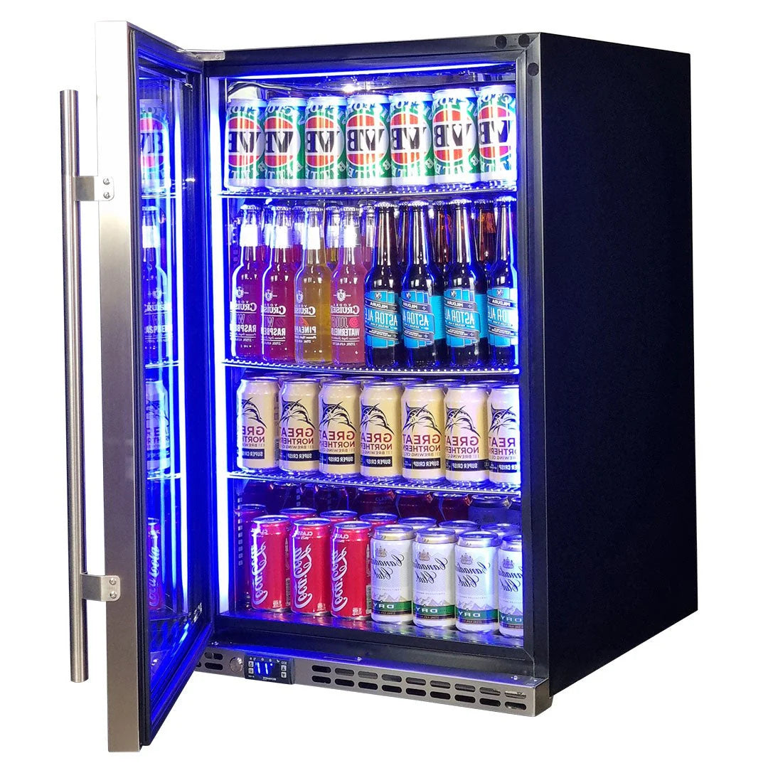 Schmick Stainless Steel Quiet Front Venting Under Bench Heated Glass Door Bar Fridge Model SK146L-HD 2Yrs Parts/Labour / Add 2 x Wine Shelves (+$45.00)