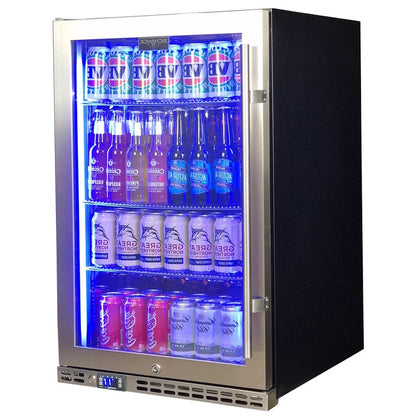 Schmick Stainless Steel Quiet Front Venting Under Bench Heated Glass Door Bar Fridge Model SK146L-HD 2Yrs Parts/Labour / Add 2 x Wine Shelves (+$45.00)
