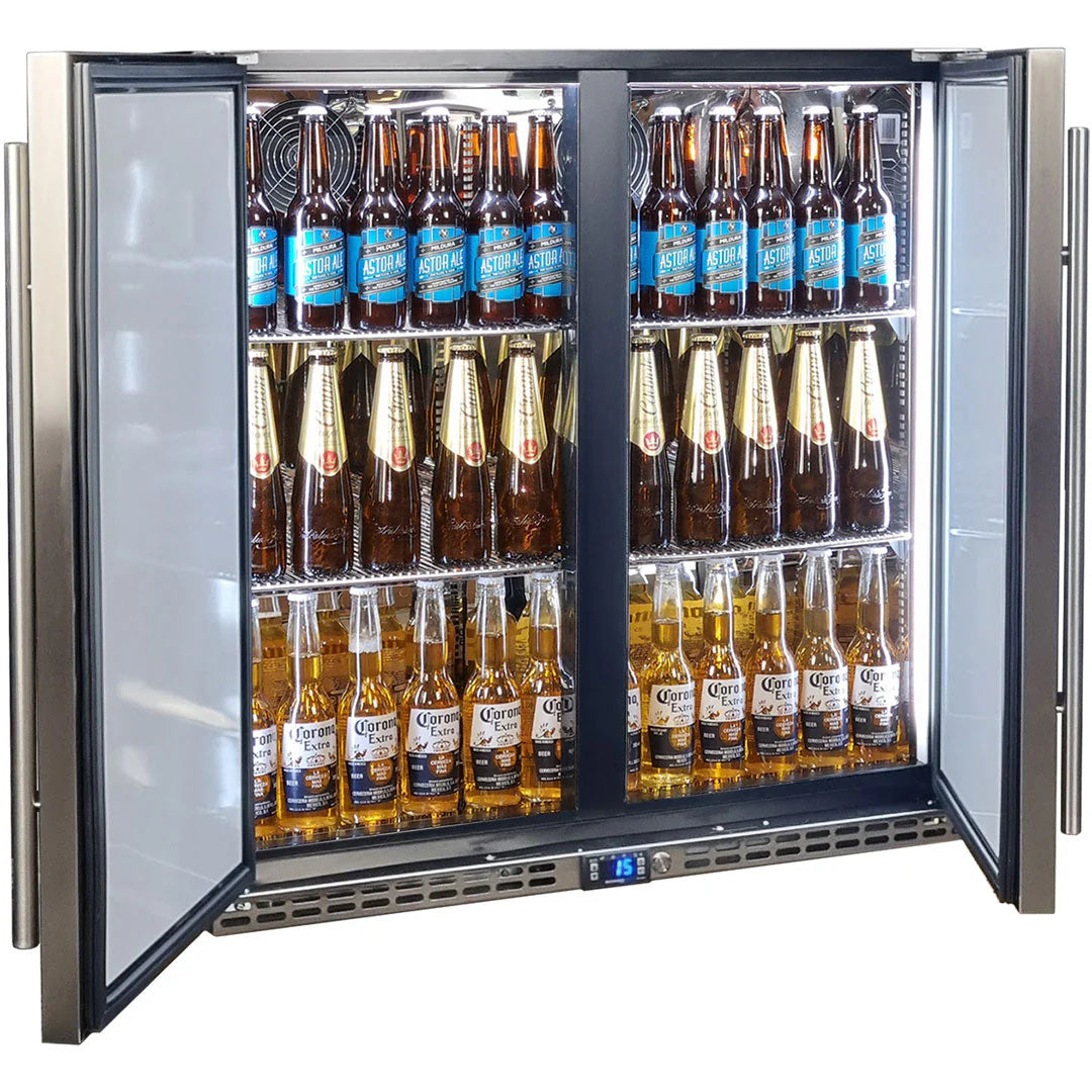 Schmick Stainless Steel Quiet Running 2 Door Bar Fridge With Quality Parts And Quiet Operation - Model SK245-SD