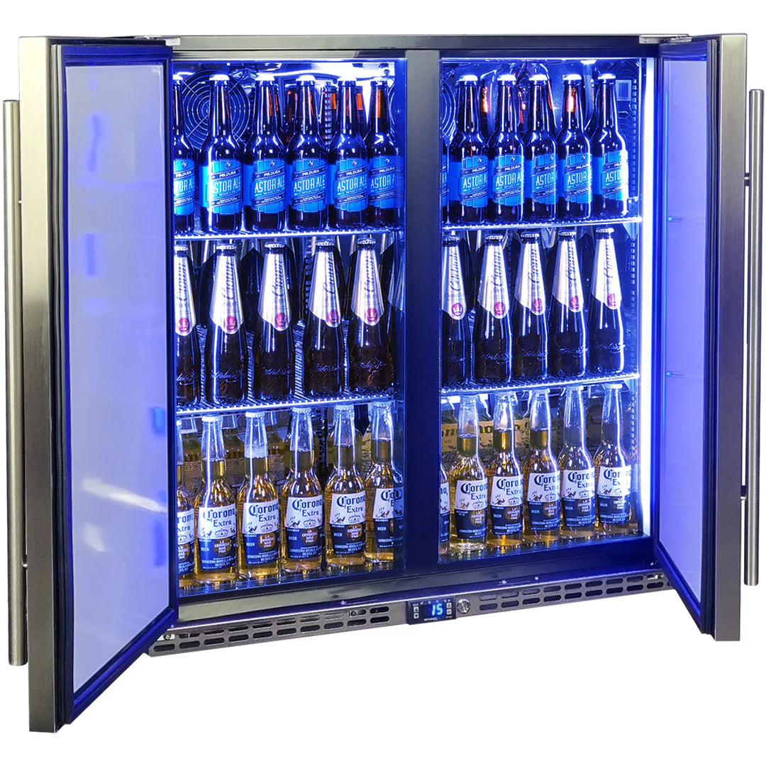 Schmick Stainless Steel Quiet Running 2 Door Bar Fridge With Quality Parts And Quiet Operation - Model SK245-SD