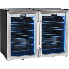 Schmick Tropical Triple Glazed Outdoor 2 Glass Door Alfresco Bar Fridge 140Litre