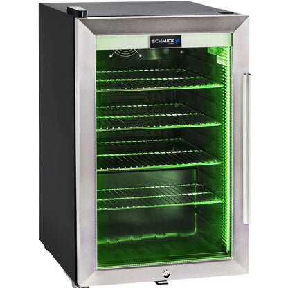 Schmick - Tropical Triple Glazed Outdoor Glass Bar Fridge 70 Litre Model HUS-SC70L-SS. White