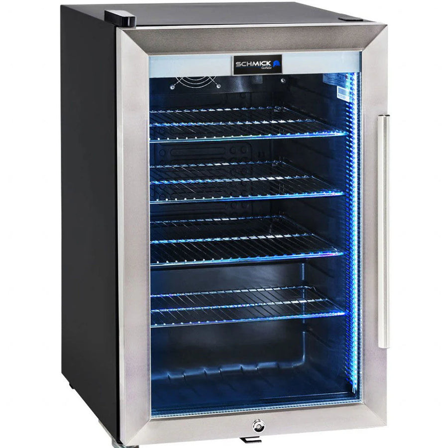 Schmick Tropical Triple Glazed Outdoor Alfresco Glass Door Bar Fridge 70 Litre Yellow / Add 1 x Flat Wine