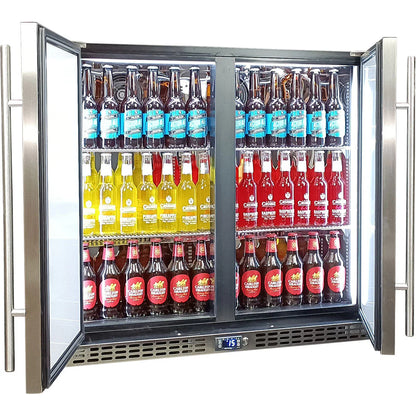 Schmick Twin Door Quiet Running Solid Stainless Door Energy Efficient Bar Fridge Model SK246-SD