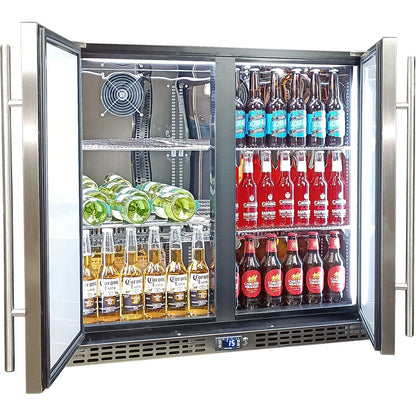 Schmick Twin Door Quiet Running Solid Stainless Door Energy Efficient Bar Fridge Model SK246-SD