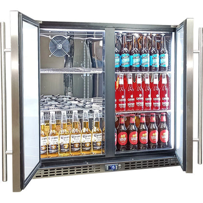 Schmick Twin Door Quiet Running Solid Stainless Door Energy Efficient Bar Fridge Model SK246-SD