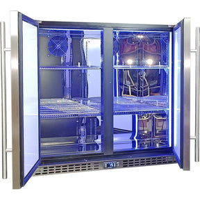 Schmick Twin Door Quiet Running Solid Stainless Door Energy Efficient Bar Fridge Model SK246-SD