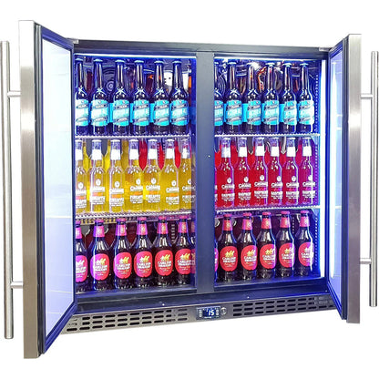 Schmick Twin Door Quiet Running Solid Stainless Door Energy Efficient Bar Fridge Model SK246-SD
