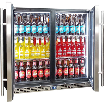 Schmick Twin Door Quiet Running Stainless Steel Heated Glass Door Bar Fridge Model SK246-HD (ON BACKORDER FOR LATE JUNE)