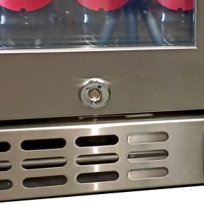 Schmick Twin Door Quiet Running Stainless Steel Triple Glazed Glass Door Bar Fridge Model SK206-SS - Low Height