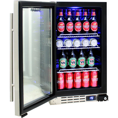 Schmick Under Bench Glass Door Bar Fridge Triple Glazed - Model JC95B Left Hinged