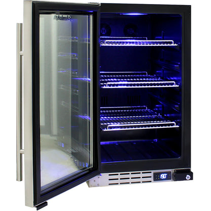 Schmick Under Bench Glass Door Bar Fridge Triple Glazed - Model JC95B Left Hinged