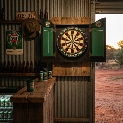 Victoria Bitter Branded Dartboard with Cabinet (SHIPS IN 8 WEEKS)