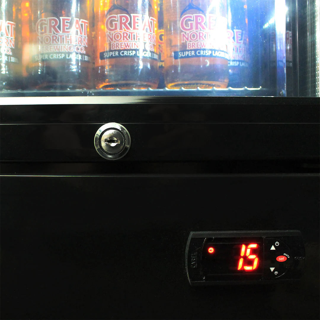 Skinny Upright Bar Fridge With Lest We Forget Design