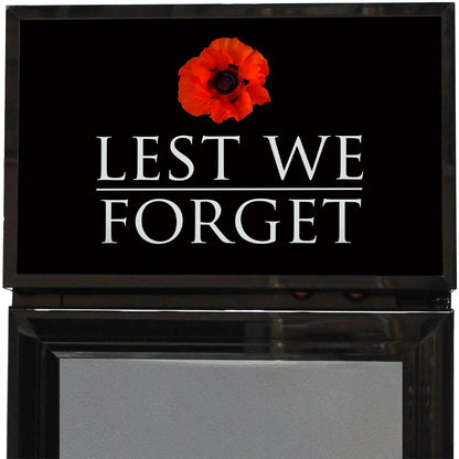 Skinny Upright Bar Fridge With Lest We Forget Design